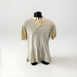 Polo Ralph Lauren Yellow Short Sleeve Shirt Medium Vintage USA Roughwear Mens